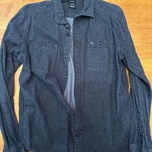 RVCA Men's Charcoal Button-Front Shirt Jacket